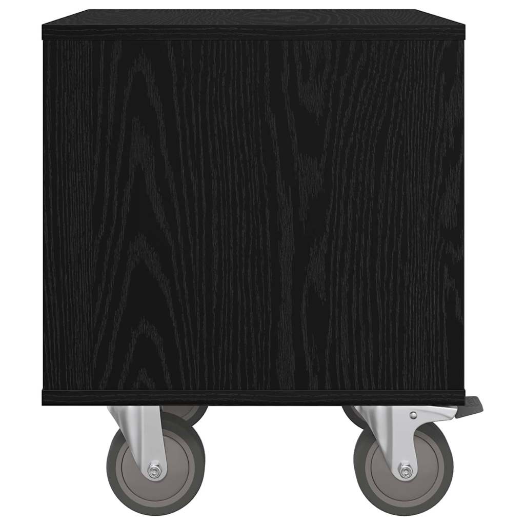Sengebord 2 pcs Sort eg 40,5 x 40 x 48 cm Konstrueret træ