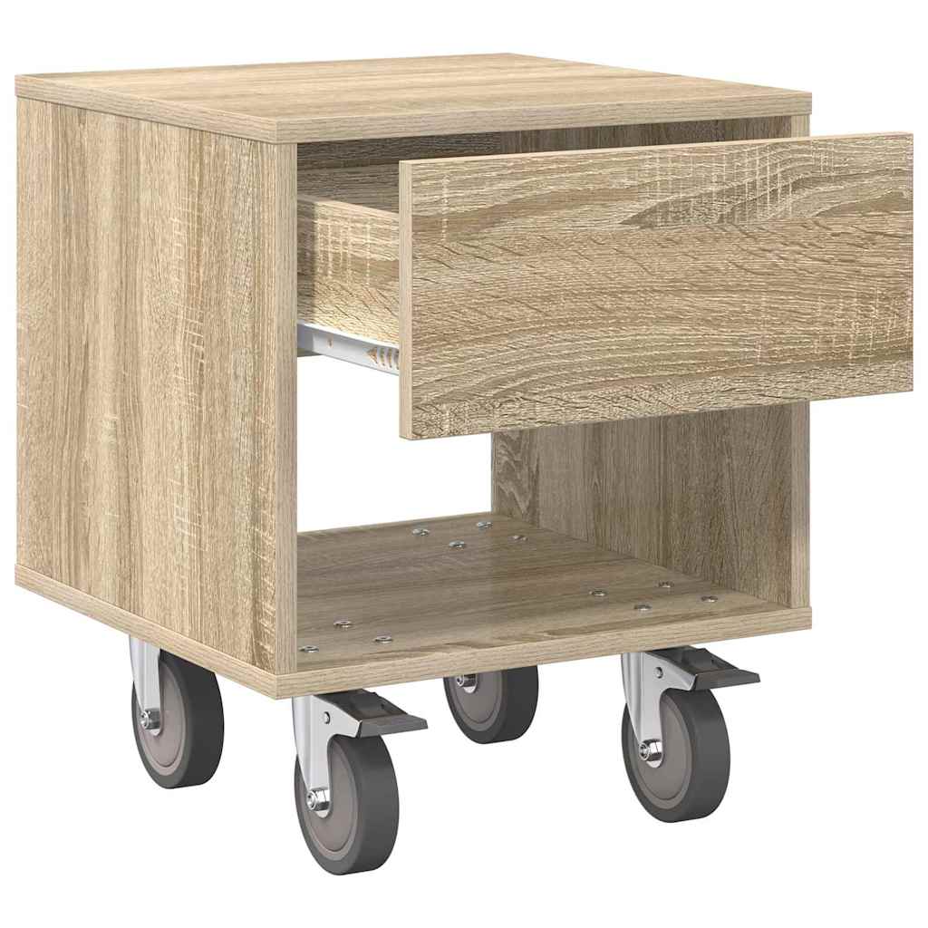 Sengebord 2 pcs Sonoma eg 40,5 x 40 x 48 cm Konstrueret træ