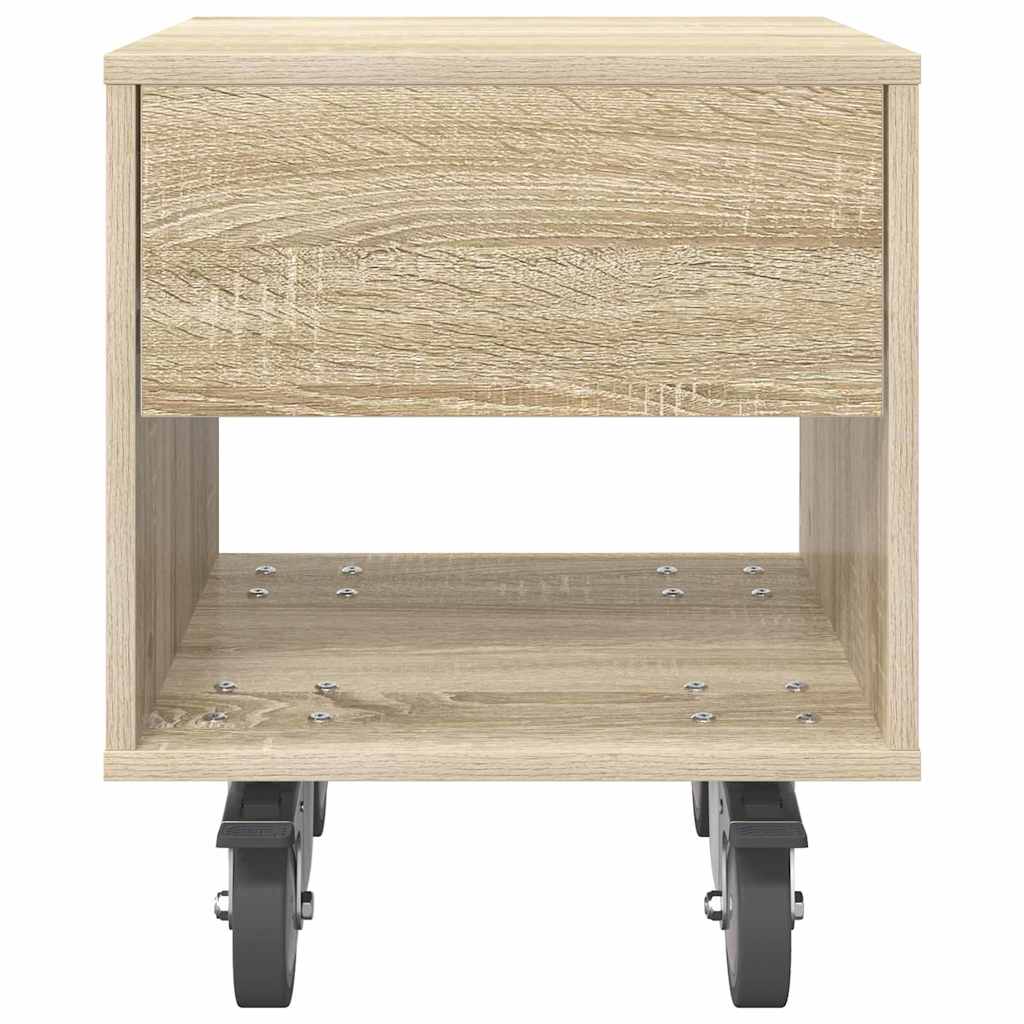 Sengebord 2 pcs Sonoma eg 40,5 x 40 x 48 cm Konstrueret træ