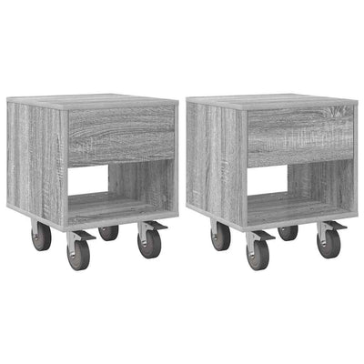 Sengebord 2 pcs Grå Sonoma 40,5 x 40 x 48 cm Konstrueret træ