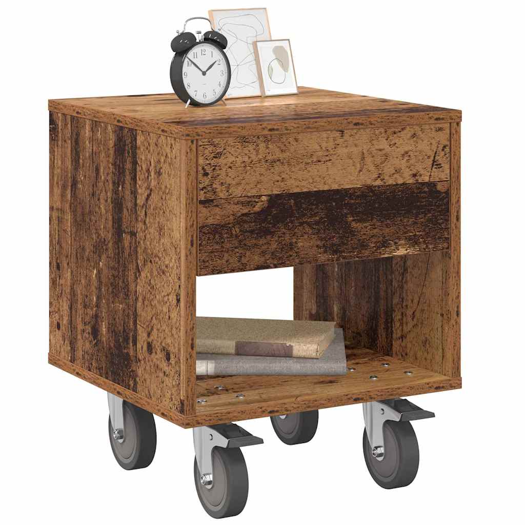 Sengebord 2 pcs Gammelt træ 40,5 x 40 x 48 cm Konstrueret træ