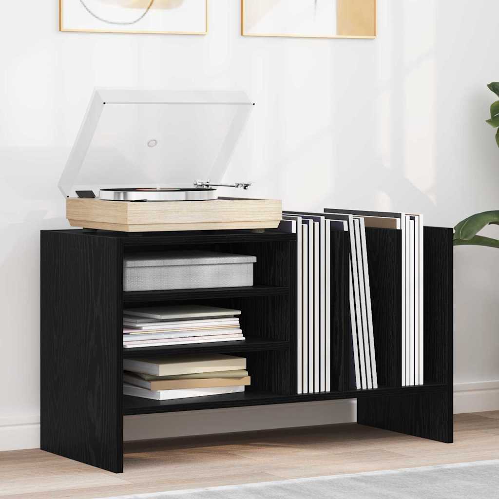 Pladeskab Sort eg 78,5 x 35 x 45 cm Konstrueret træ