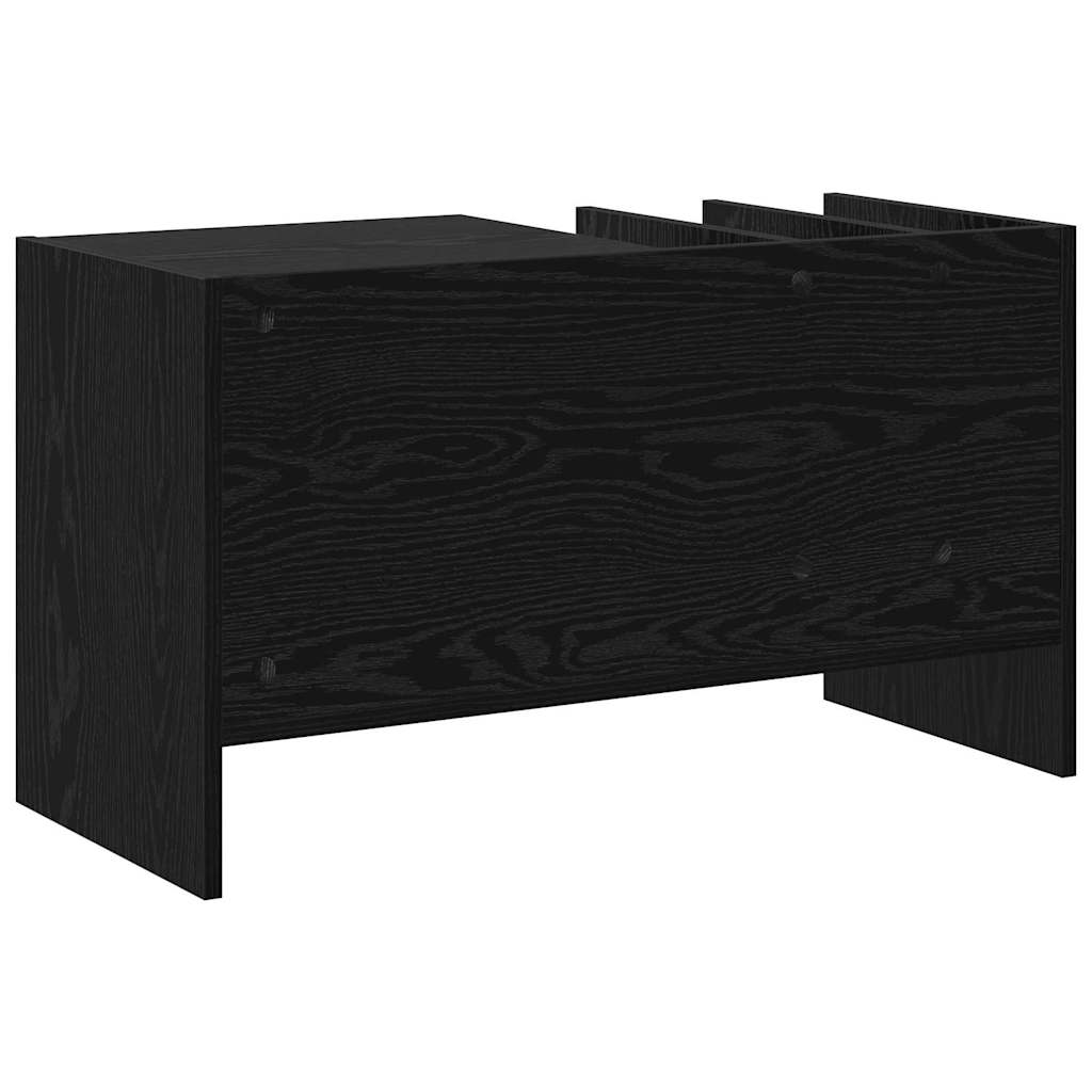 Pladeskab med hylde Sort eg 78,5 x 35 x 45 cm Konstrueret træ