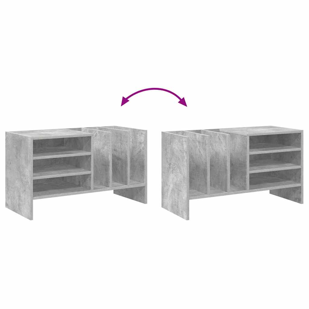 Pladeskab med hylde Beton Grå 78,5 x 35 x 45 cm Konstrueret træ