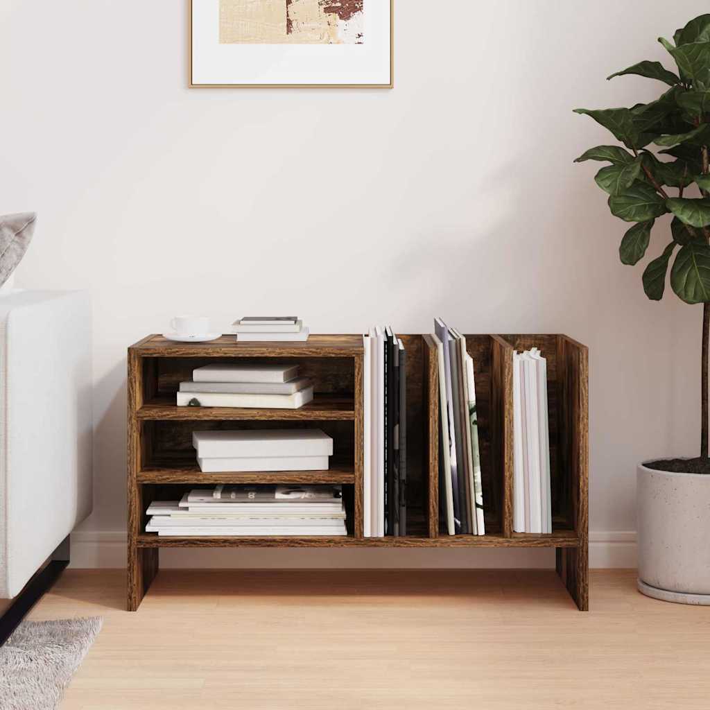 Pladeskab med hylde Røget eg 78,5 x 35 x 45 cm Konstrueret træ