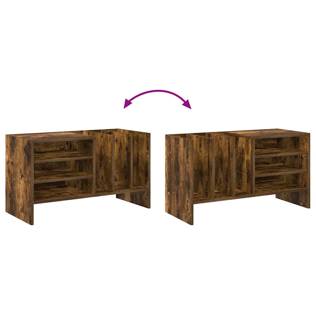 Pladeskab med hylde Røget eg 78,5 x 35 x 45 cm Konstrueret træ
