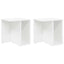 Endebord 2 pcs Hvid 37 x 32 x 40 cm Konstrueret træ