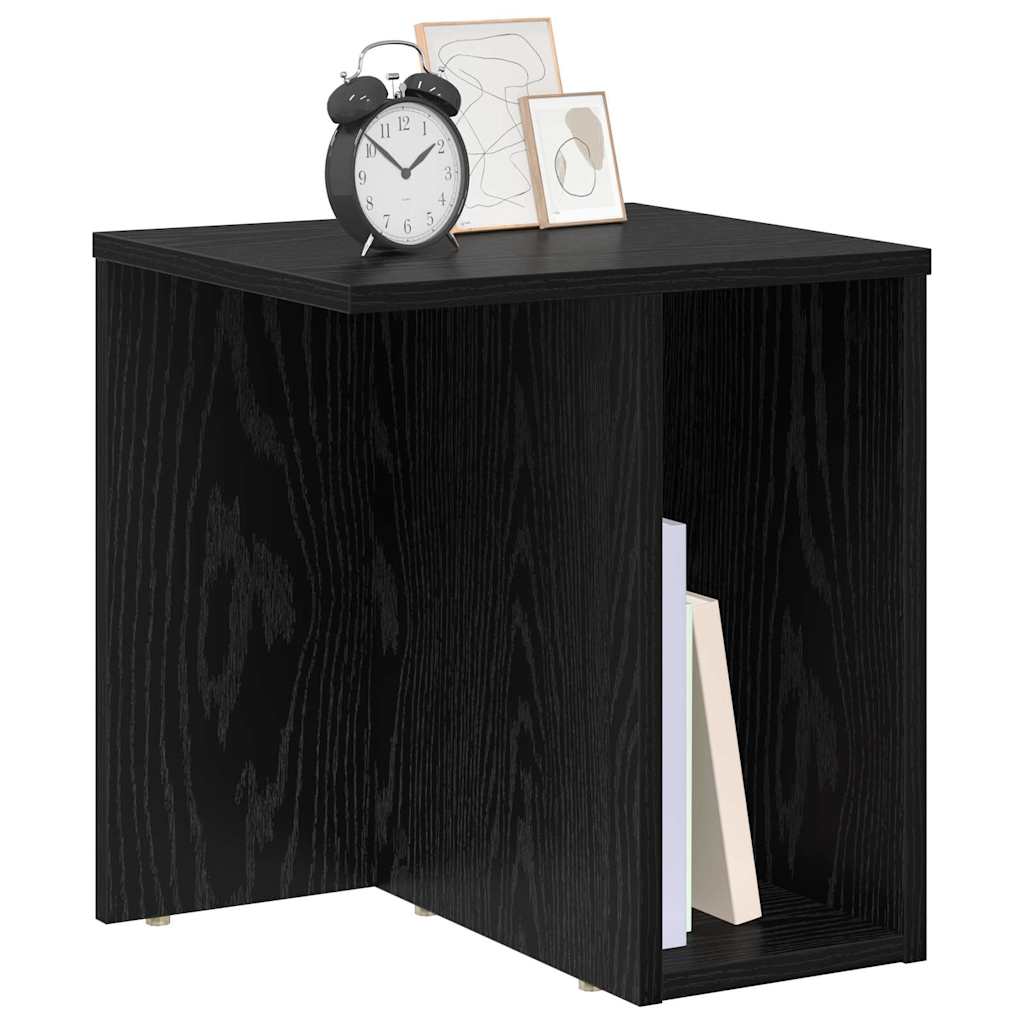 Endebord 2 pcs Sort eg 37 x 32 x 40 cm Konstrueret træ