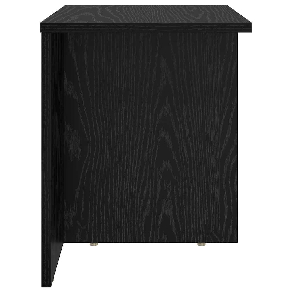 Endebord 2 pcs Sort eg 37 x 32 x 40 cm Konstrueret træ