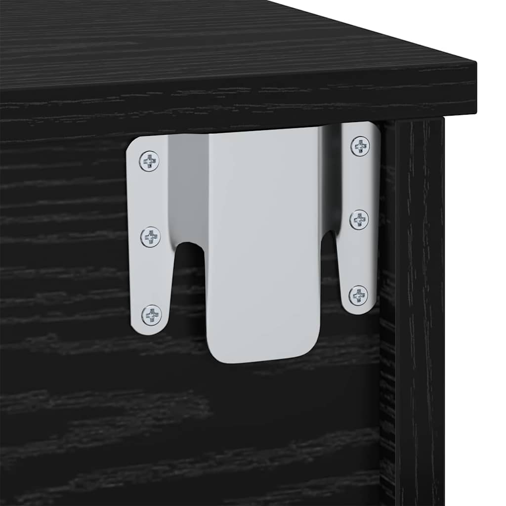 Sengebord 2 pcs Sort eg 40 x 31 x 15 cm Konstrueret træ