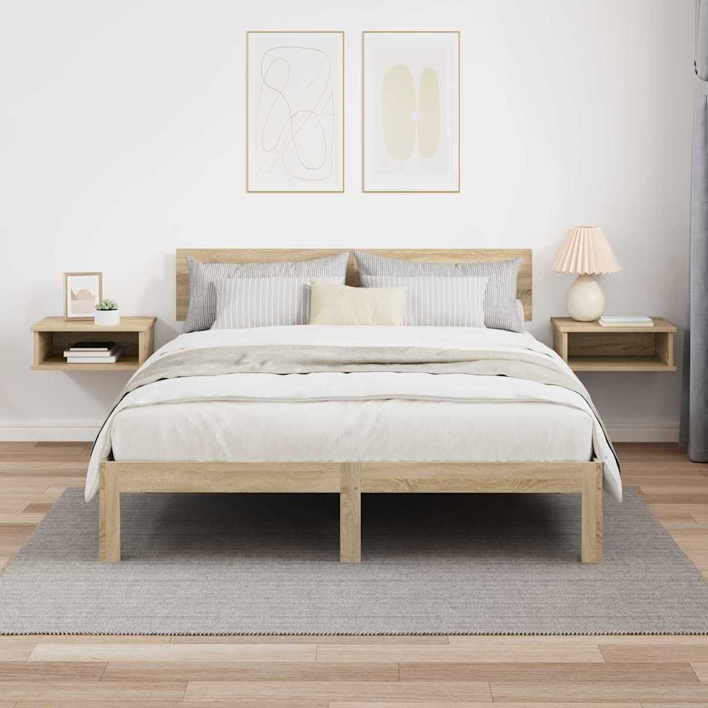 Sengebord 2 pcs Sonoma eg 40 x 31 x 15 cm Konstrueret træ