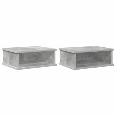 Sengebord 2 pcs Beton Grå 40 x 31 x 15 cm Konstrueret træ