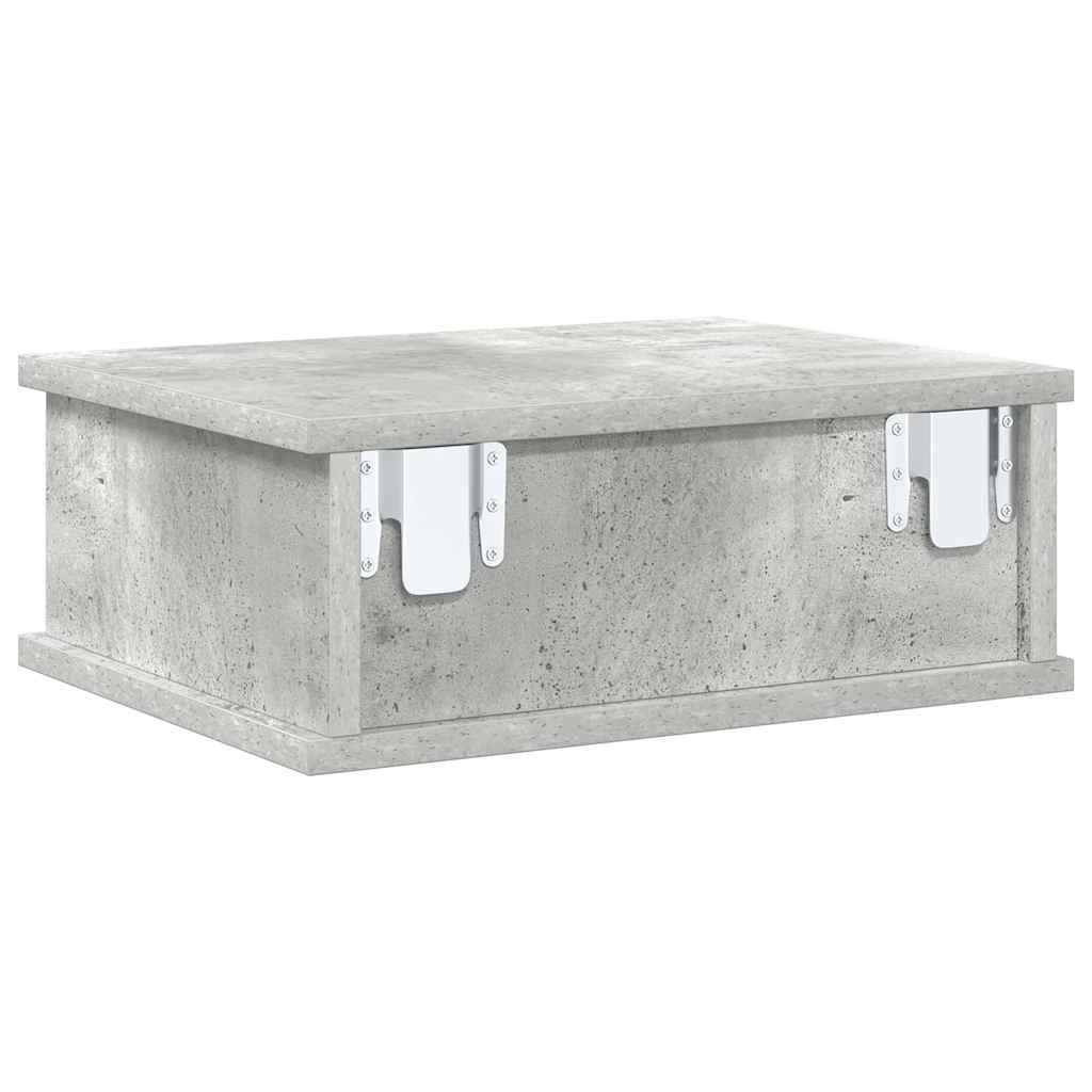 Sengebord 2 pcs Beton Grå 40 x 31 x 15 cm Konstrueret træ