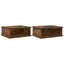 Sengebord 2 pcs Røget eg 40 x 31 x 15 cm Konstrueret træ