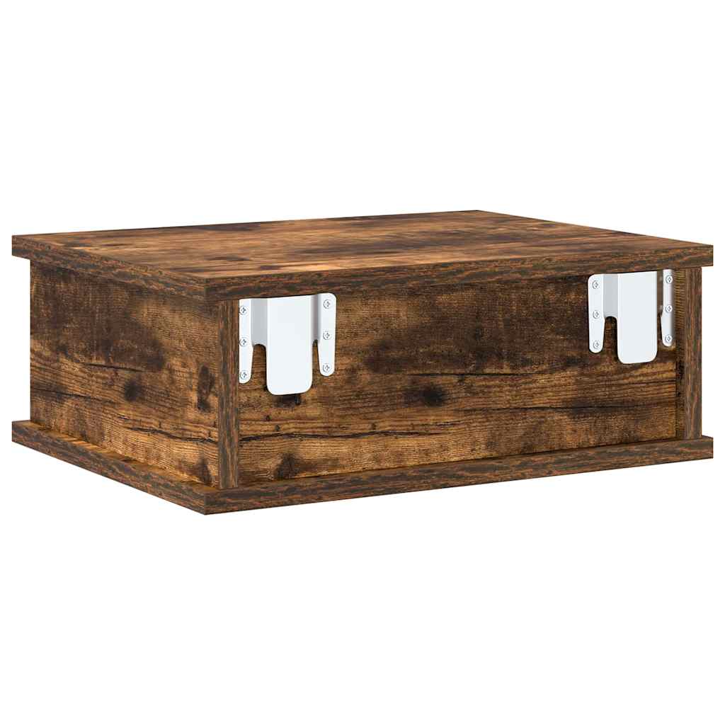 Sengebord 2 pcs Røget eg 40 x 31 x 15 cm Konstrueret træ
