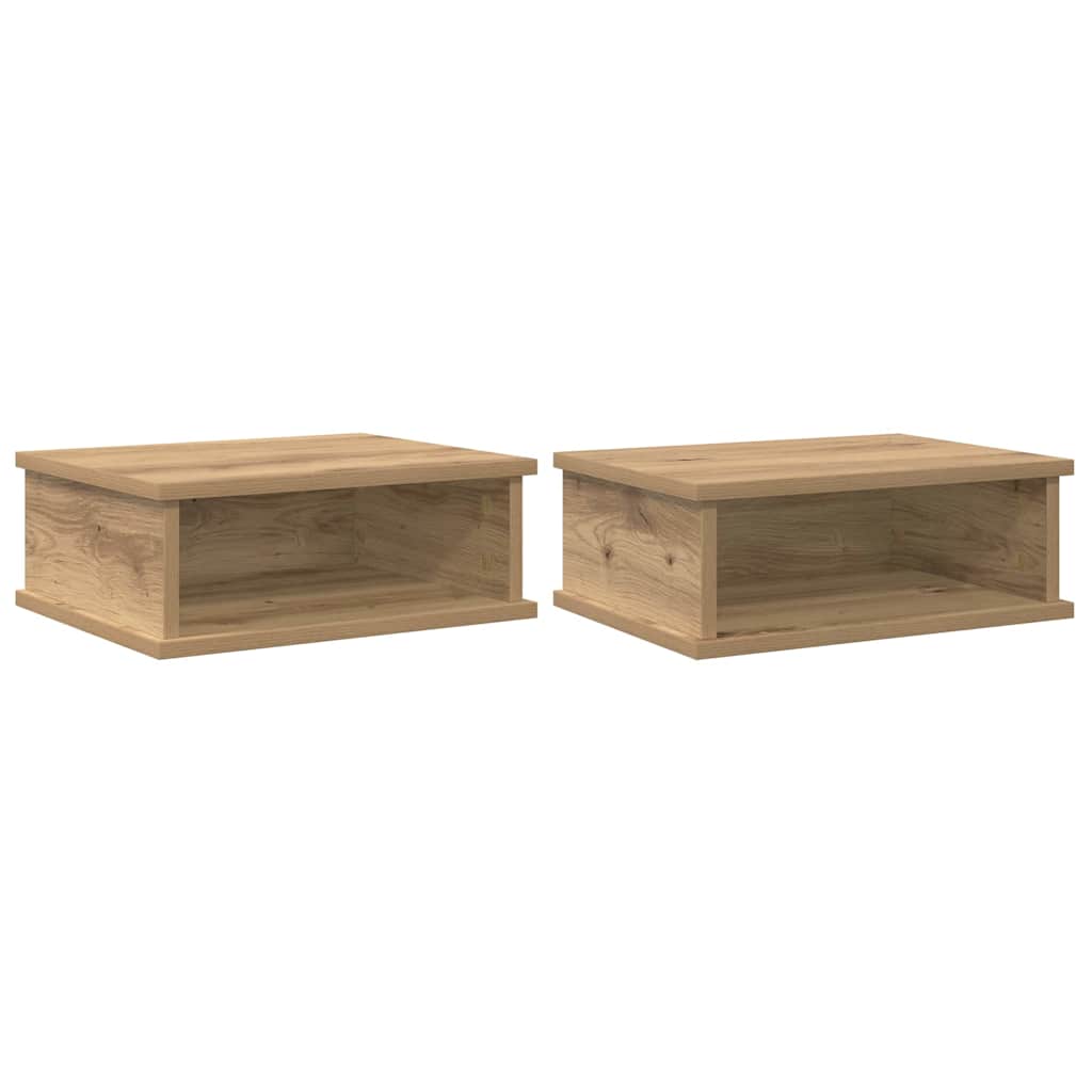 Sengebord 2 pcs Artisan Egetræ 40 x 31 x 15 cm Konstrueret træ