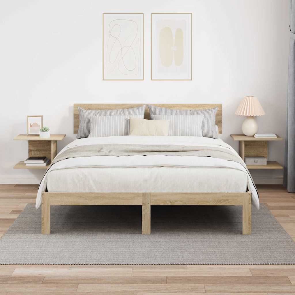 Sengebord 2 pcs Sonoma eg 40 x 30 x 25 cm Konstrueret træ