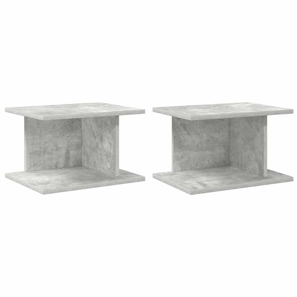 Sengebord 2 pcs Beton Grå 40 x 30 x 25 cm Konstrueret træ