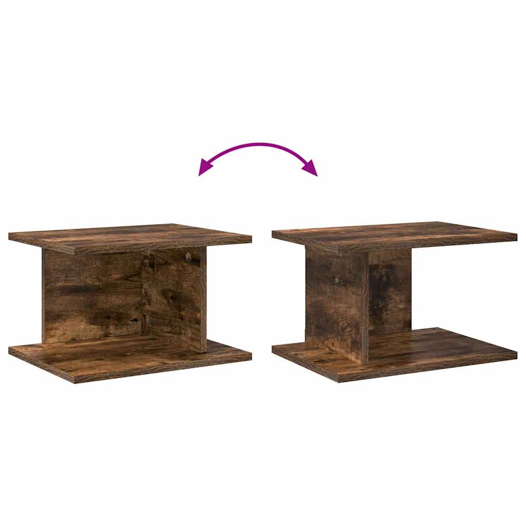 Sengebord 2 pcs Røget eg 40 x 30 x 25 cm Konstrueret træ