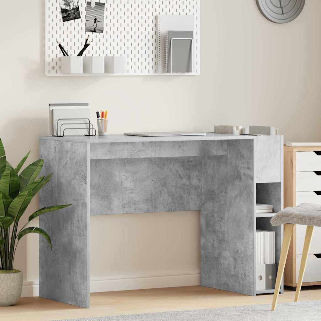 Skrivebord i betongrå - konstrueret træ, 109 × 50 × 78 cm