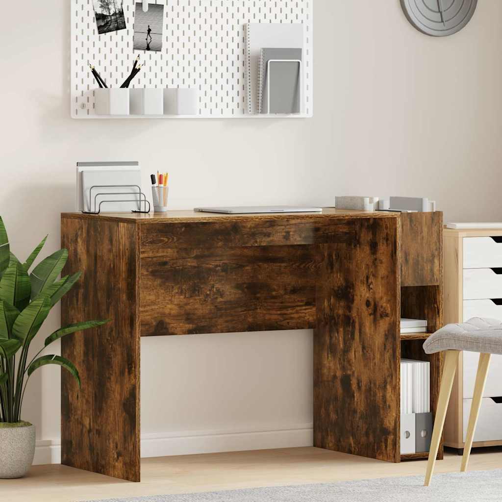 Skrivebord i røget eg - konstrueret træ, 109 × 50 × 78 cm