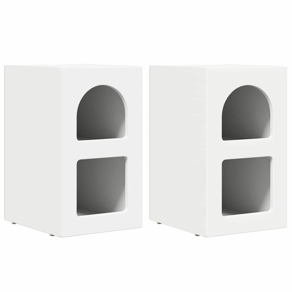 Sengebord 2 pcs Hvid 29,5 x 33,5 x 50 cm Konstrueret træ