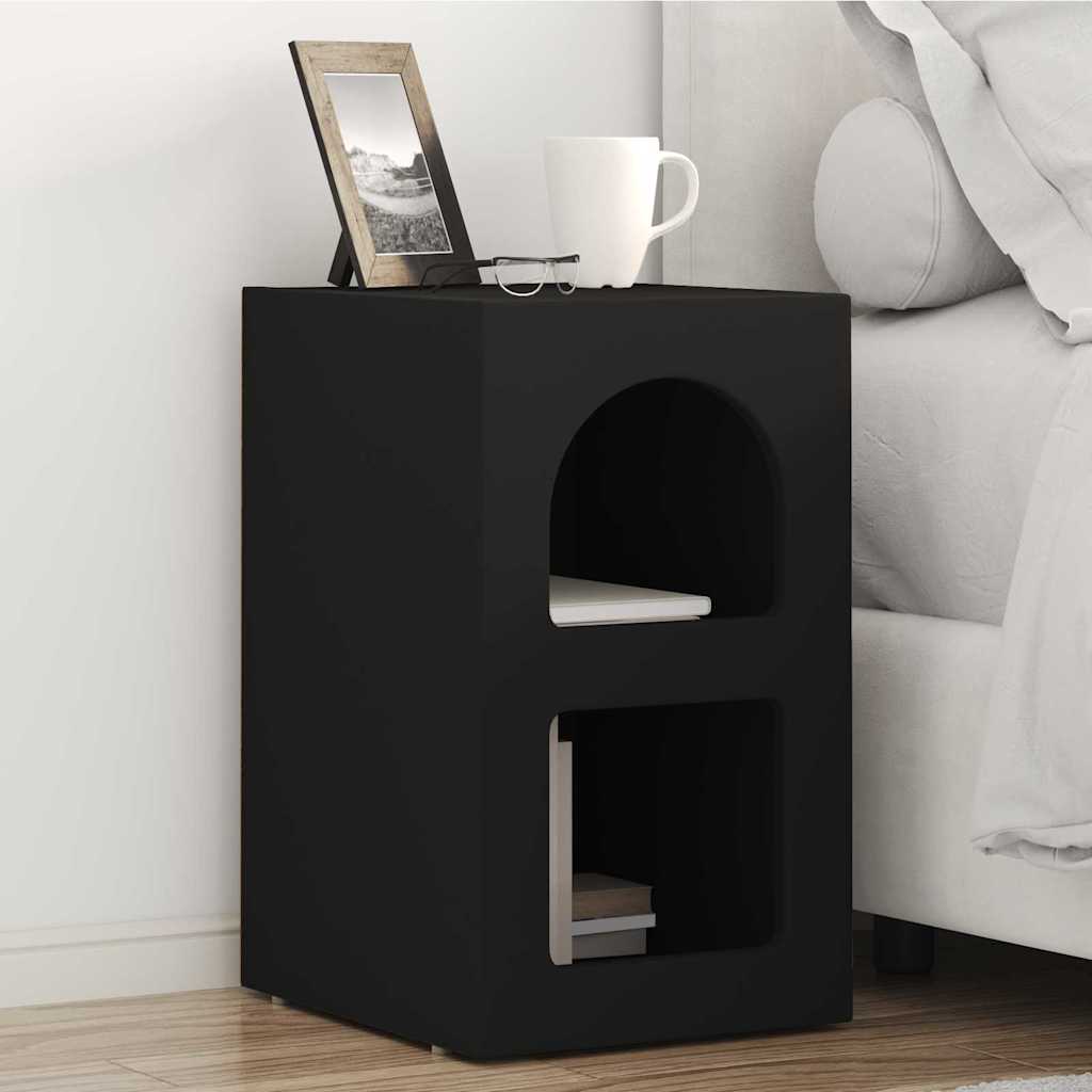 Sengebord 2 pcs Sort 29,5 x 33,5 x 50 cm Konstrueret træ
