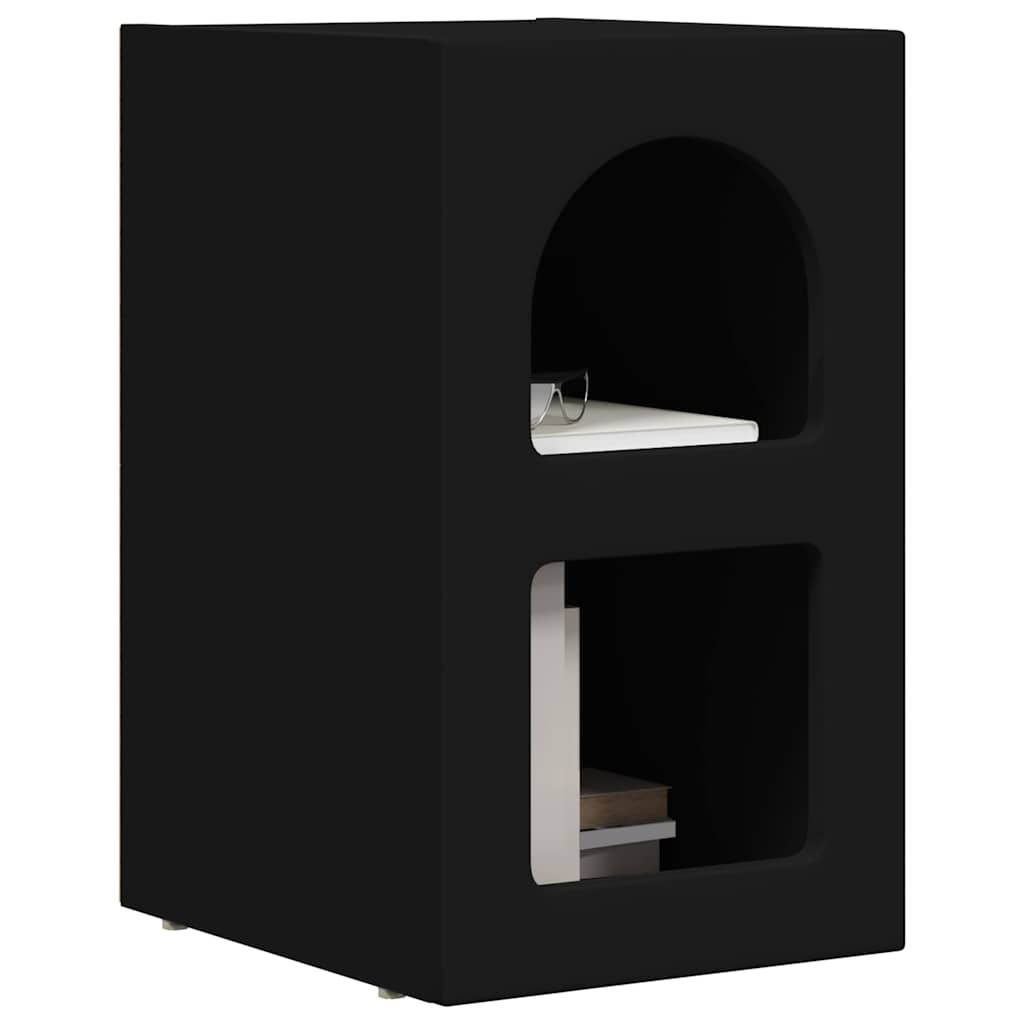 Sengebord 2 pcs Sort 29,5 x 33,5 x 50 cm Konstrueret træ