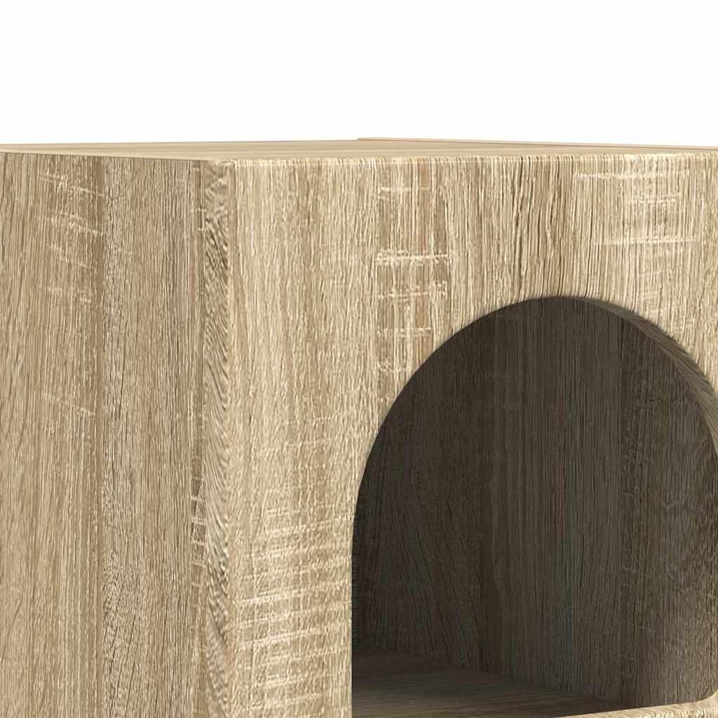 Sengebord 2 pcs Sonoma eg 29,5 x 33,5 x 50 cm Konstrueret træ