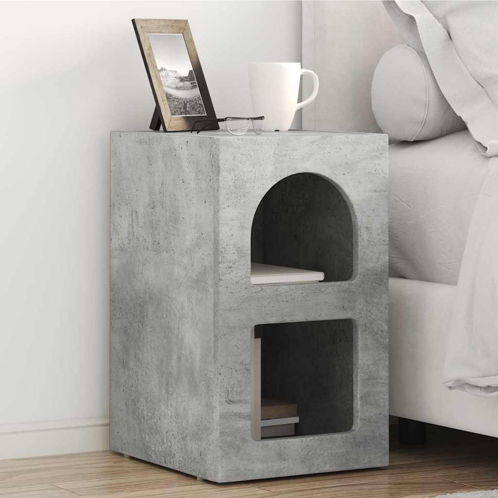 Sengebord 2 pcs Beton Grå 29,5 x 33,5 x 50 cm Konstrueret træ