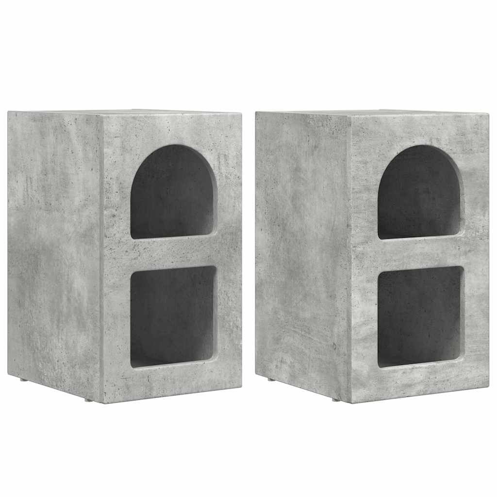 Sengebord 2 pcs Beton Grå 29,5 x 33,5 x 50 cm Konstrueret træ
