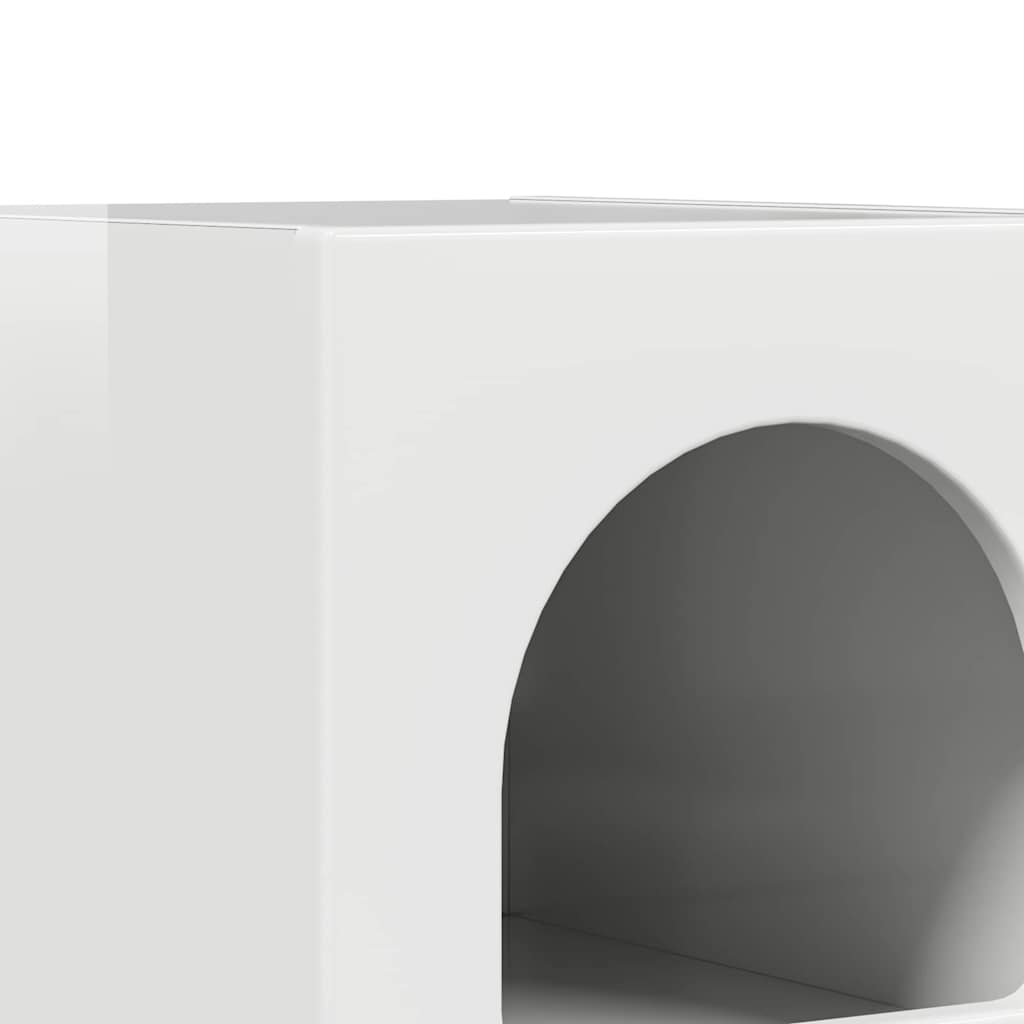 Sengebord Høj gloss hvid 29,5 x 33,5 x 50 cm Konstrueret træ