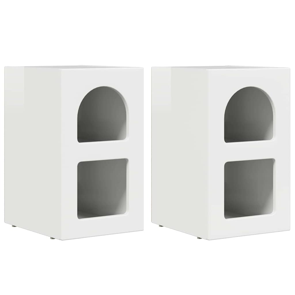 Sengebord 2 pcs Høj gloss hvid 29,5 x 33,5 x 50 cm