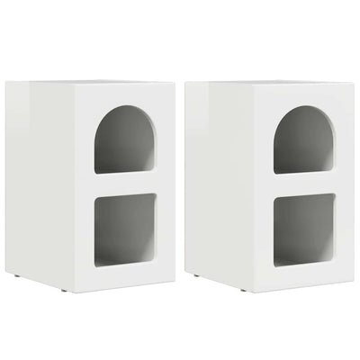 Sengebord ELST 2 stk. Høj gloss hvid 29,5 x 33,5 x 50 cm