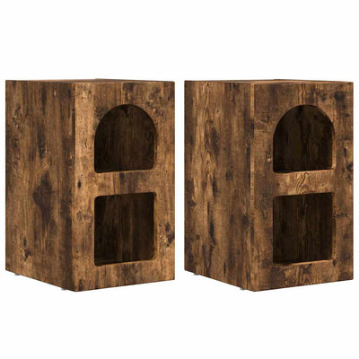 Sengebord ELST 2 stk. Røget eg 29,5 x 33,5 x 50 cm