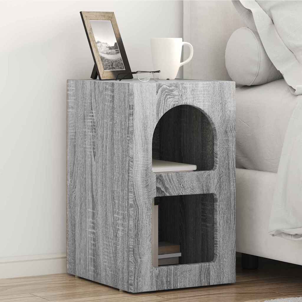 Sengebord 2 pcs Grå Sonoma 29,5 x 33,5 x 50 cm Konstrueret træ
