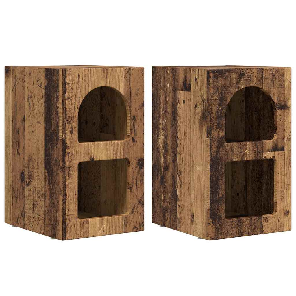 Sengebord 2 pcs Gammelt træ 29,5 x 33,5 x 50 cm Konstrueret træ