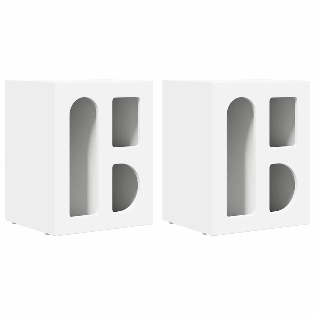 Sengebord 2 pcs Hvid 40 x 35 x 50 cm Konstrueret træ