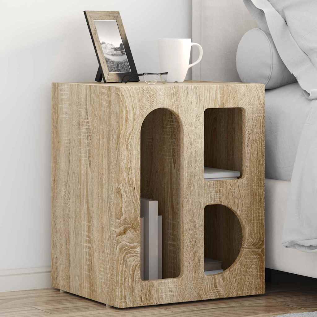 Sengebord ELST 2 stk. Sonoma eg 40 x 35 x 50 cm Konstrueret træ billede
