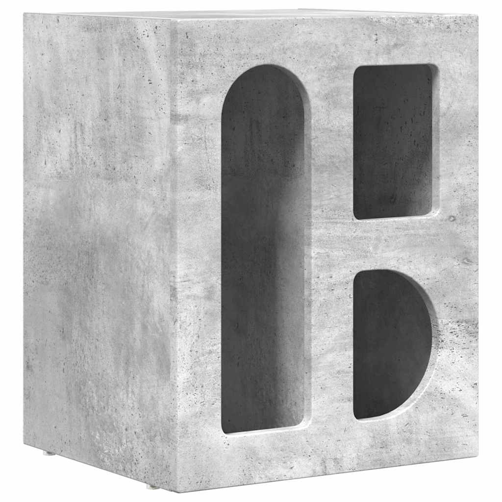 Sengebord Beton Grå 40 x 35 x 50 cm Konstrueret træ