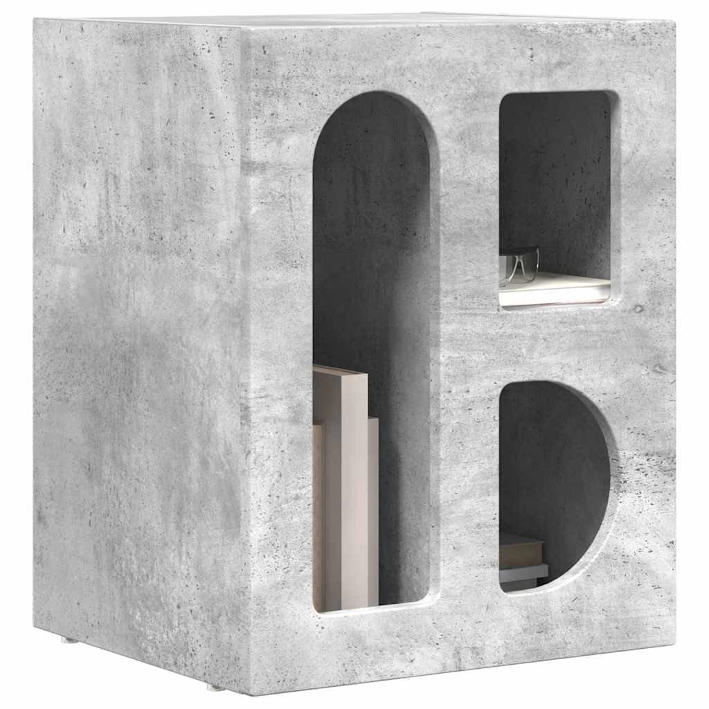 Sengebord Beton Grå 40 x 35 x 50 cm Konstrueret træ