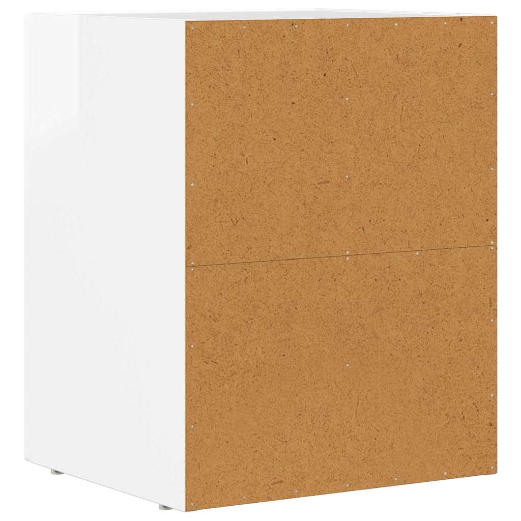 Sengebord Høj gloss hvid 40 x 35 x 50 cm Konstrueret træ