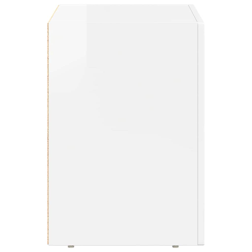 Sengebord Høj gloss hvid 40 x 35 x 50 cm Konstrueret træ