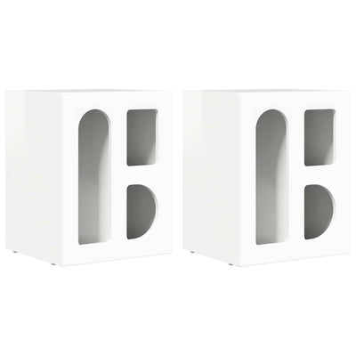 Sengebord ELST 2 stk. Høj gloss hvid 40 x 35 x 50 cm