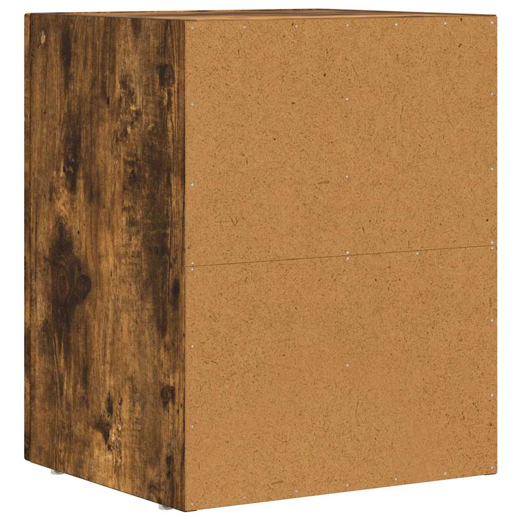 Sengebord 2 pcs Røget eg 40 x 35 x 50 cm Konstrueret træ