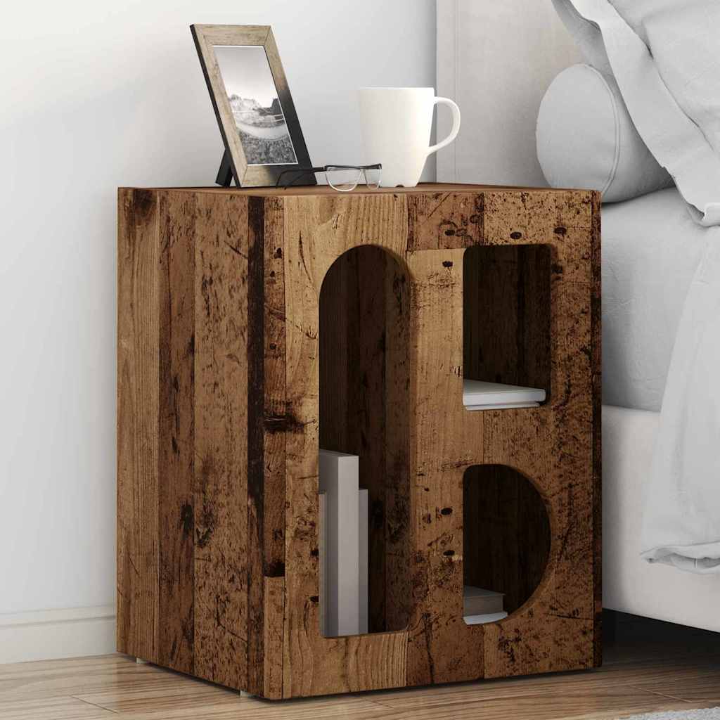 Sengebord 2 pcs Gammelt træ 40 x 35 x 50 cm Konstrueret træ