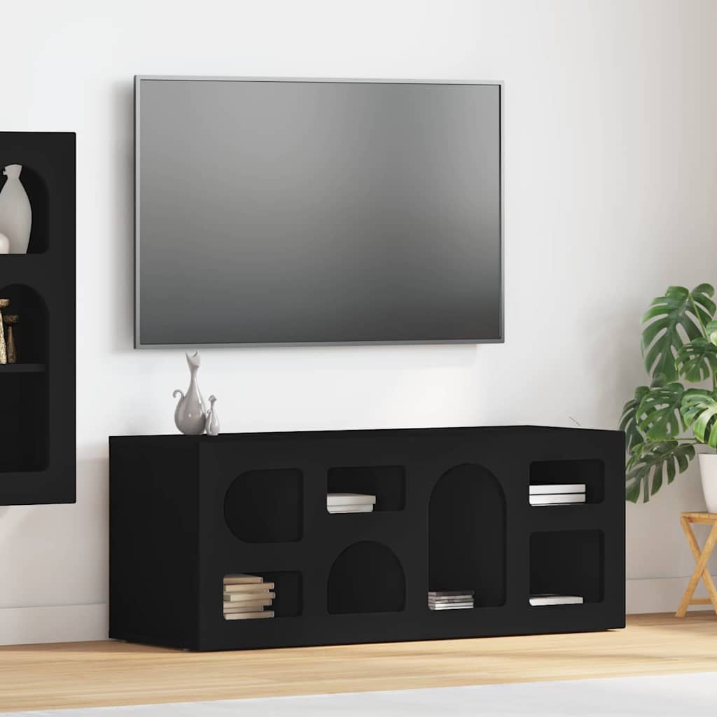 TV-skab ELST 100 x 35 x 40 cm Sort Konstrueret træ
