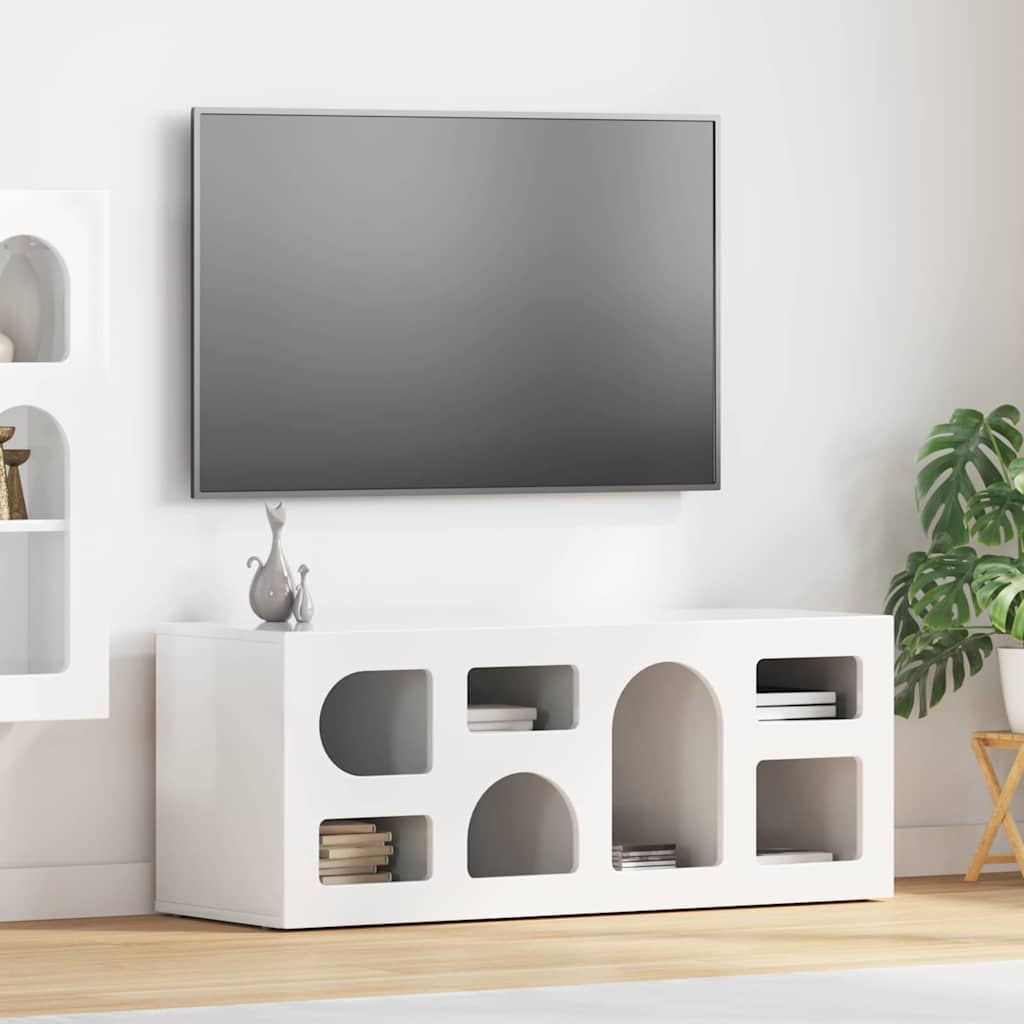 TV-skab ELST 100 x 35 x 40 cm Høj gloss hvid Konstrueret træ