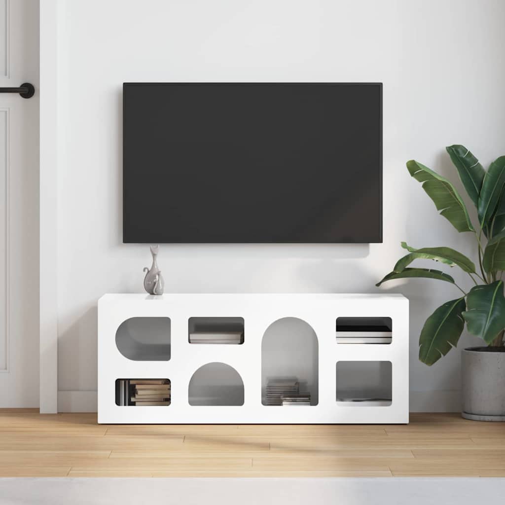 TV-skab ELST 100 x 35 x 40 cm Høj gloss hvid Konstrueret træ