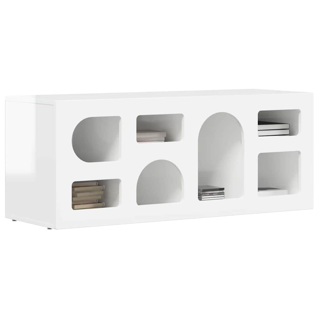 TV-skab ELST 100 x 35 x 40 cm Høj gloss hvid Konstrueret træ